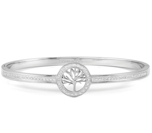 PRETTY BANGLES bracelet ,steel, cz SYMBOLS SMALL SIZE Tree of Life