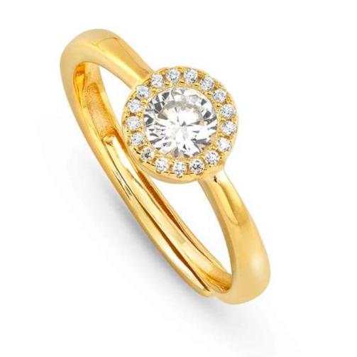 SEIDIVINA ring in 925 sterling silver and cubic zirconia Yellow Gold