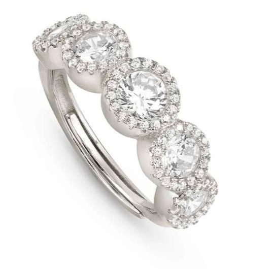 SEIDIVINA ring in 925 sterling silver (RICH) and cubic Zirconia Silver