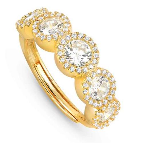 SEIDIVINA ring in 925 sterling silver (RICH) and cubic Zirconia Yellow Gold