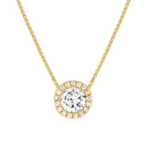 SEIDIVINA necklace in 925 sterling silver and cubic zirconia Yellow Gold