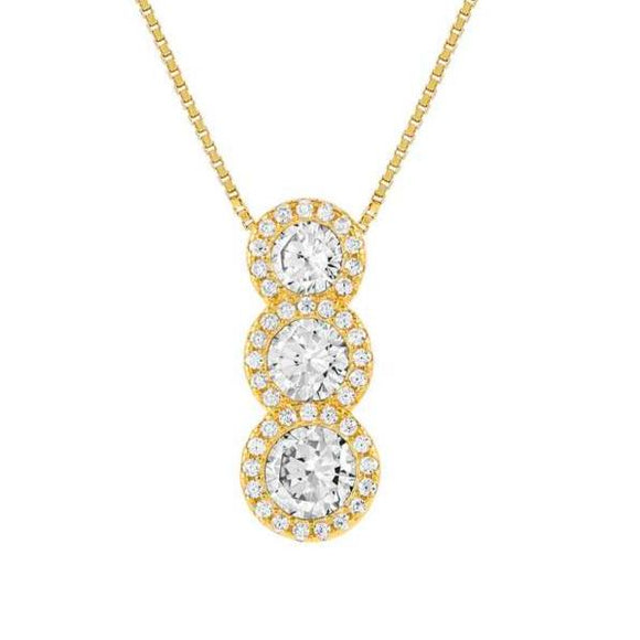 SEIDIVINA necklace in 925 sterling silver (RICH) and cubic zirconia Yellow Gold